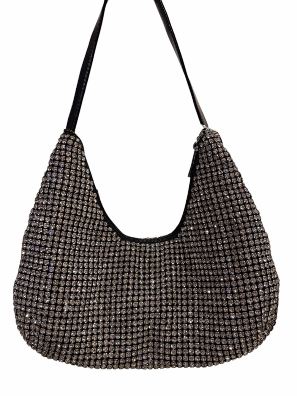 Imoshion Black Crystal Hobo Shoulder Bag with bag charm